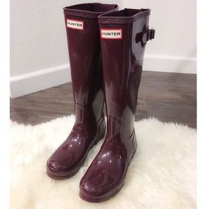 hunter maroon boots